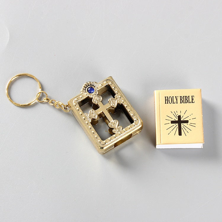 Mini HOLY Bible Keychain Religious Christian Jesus Cross Key Chain