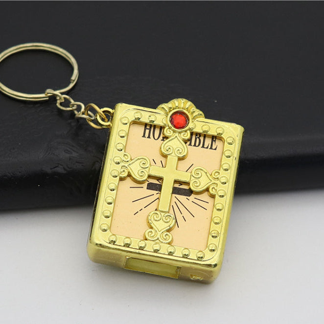 Mini HOLY Bible Keychain Religious Christian Jesus Cross Key Chain